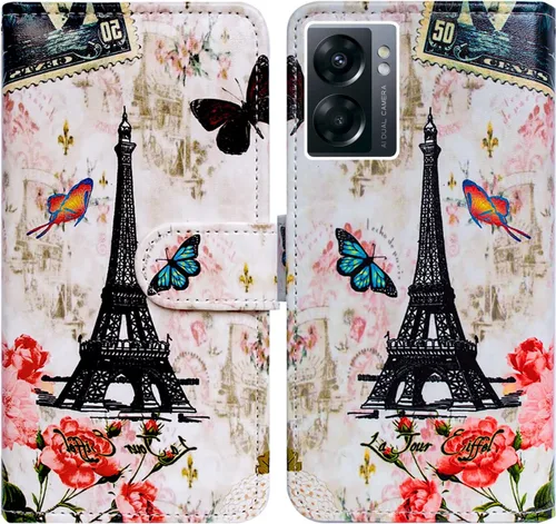 Miniatura 19 de Bcov Funda para OnePlus Nord N300 5G, diseño de pájaro negro y verde con tapa para teléfono con ranura para tarjeta y soporte para OnePlus Nord N300