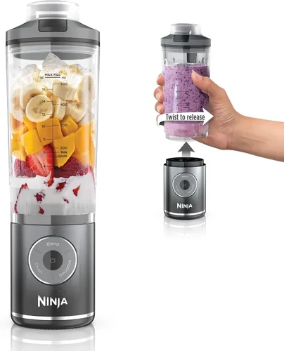 Miniatura 18 de Ninja Blast Max, Licuadora portátil + Twist & Go, licuadora personal Ninja, para batidos, mezclar, triturar hielo, 3 programas, sin cable, Crema