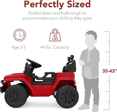 Miniatura 2 de Productos de la mejor elección, vehículo de juguete de paseo de 6 V para niños, mini camioneta, auto eléctrico de juego con control remoto para Rojo