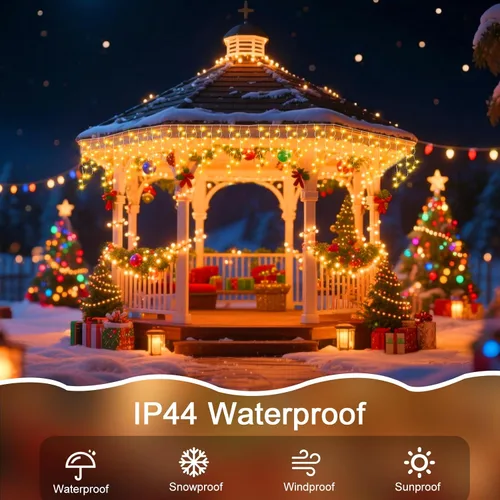 Miniatura 5 de Luz de hielo de 49 pies para exterior, 480 luces LED de Navidad para exteriores, iluminación de hielo de Navidad con 11 modos y temporizador