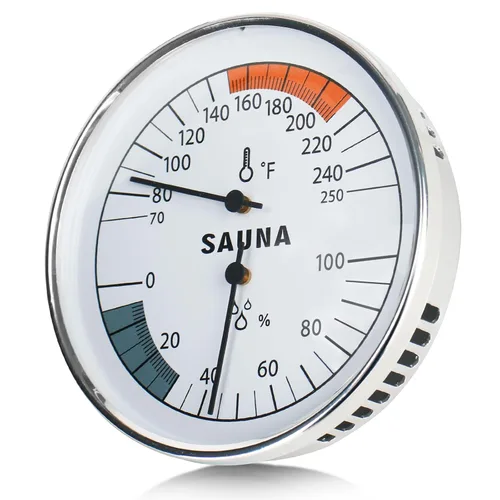 Termómetro de sauna 2 en 1 Fahrenheit, medidor de temperatura de sauna colgante para salas de sauna, accesorios de sauna de vapor infrarrojos, rango