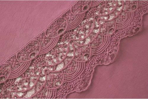 Miniatura 31 de Vestido largo de encaje para mujer de manga corta y cuello en V, vestido de fiesta estilo bohemio con cintura fruncida, vestido bohemio para mujer