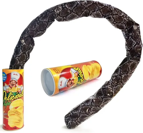 Blppldyci The Potato Chip Snake Can Jump Spring Toy Gift April Fool Day Halloween Party Decoración Bromas en una broma de broma de gran tamaño