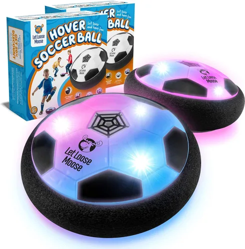 Let Loose Moose Hover Balón de fútbol, juego de 2 juguetes de fútbol LED, regalos para niños de 8 años, fútbol flotante LED para interiores para