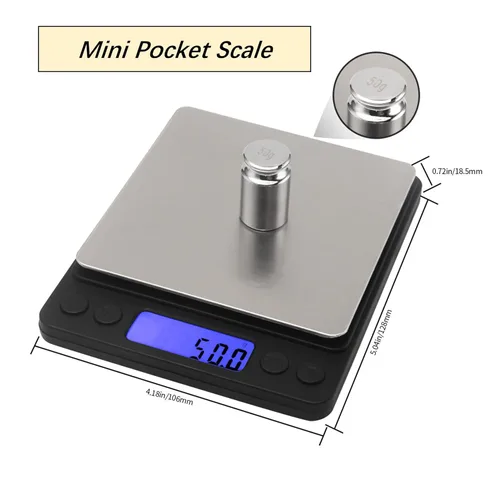 Miniatura 4 de Pequeña báscula digital de cocina para alimentos, escala de medición de laboratorio de joyería, mini bolsillo negro, 105.82 oz/0.00 oz, adecuada