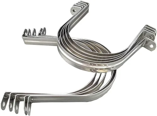 Miniatura 11 de Correa de tubo de soporte rígida de 1.5 pulgadas, abrazadera de correa de tubo en U de 2 agujeros, soporte en U de correa de acero inoxidable
