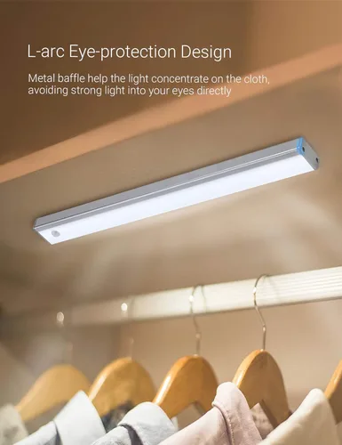 Miniatura 3 de Iluminación automática inalámbrica de 48 LED para gabinete de cocina, sensor de movimiento, luz recargable, luz de despensa, luces de armario a
