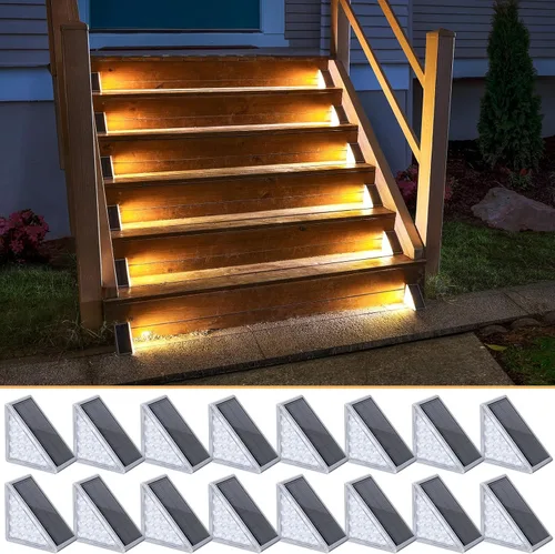 Miniatura 26 de NIORSUN Luces solares, impermeabilidad IP67, encendido/apagado automáticos, para escalones exterior, escalera, patio, porche, puerta delante, acera