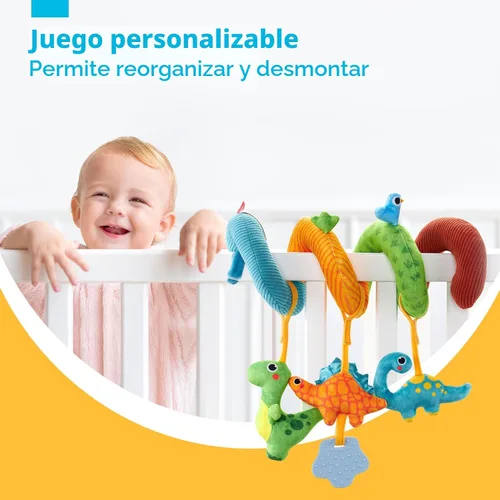 Miniatura 5 de Juguetes de Asiento de Coche hahaland para Bebés de 0 a 6 Meses para Niño - Juguetes para Bebés de 0 a 6 Meses - Sonajero, Espejo, Crujiente