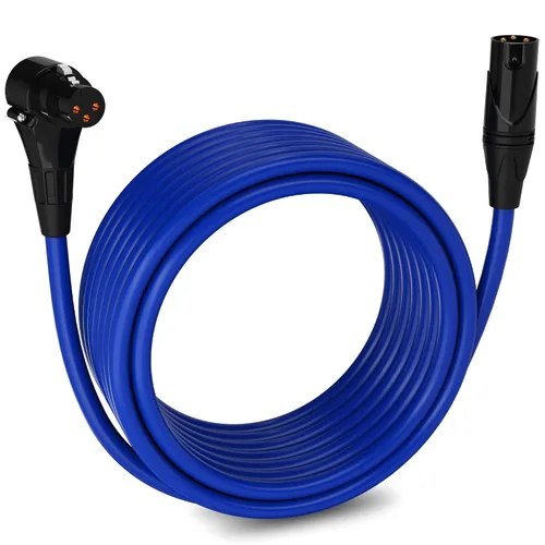 Miniatura 91 de LyxPro Cable de micrófono XLR hembra a macho de ángulo recto de 3 pines de 1.5 pies para altavoces amplificados, interfaz de audio, rendimiento