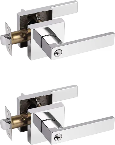 Miniatura 91 de Probrico Paquete de 4 manijas de puerta simuladas en negro mate, manijas interiores que no giran, manijas reversibles resistentes para interiores