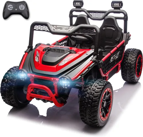 Miniatura 9 de Juguete XXL de 24 V, 7 Ah, 2 plazas, para niños grandes, con control remoto 4WD UTV para niños con asiento de 22 pulgadas, luces LED, reproductor