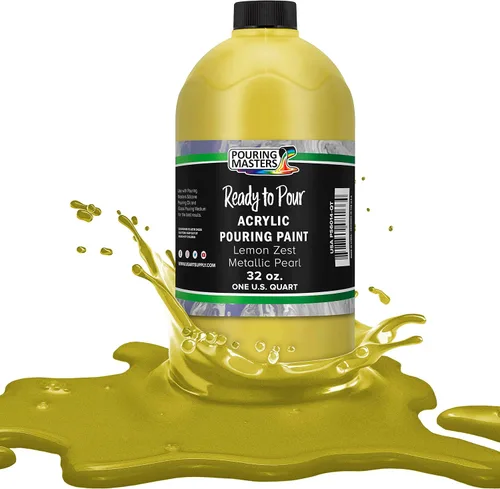 Miniatura 35 de Pouring Masters Royal Blue Metallic Pearl - Pintura acrílica para verter lista para verter – Pintura acrílica líquida premezclada de 32 onzas