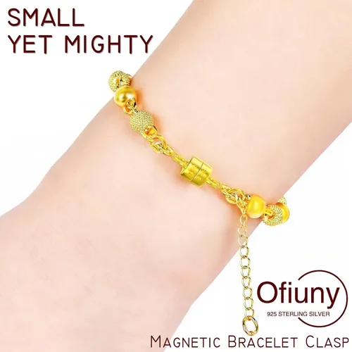 Miniatura 4 de Cierre magnético para collar S925 con doble anillo de resorte, convertidor de plata de ley, extensor de collar para pulsera y joyería