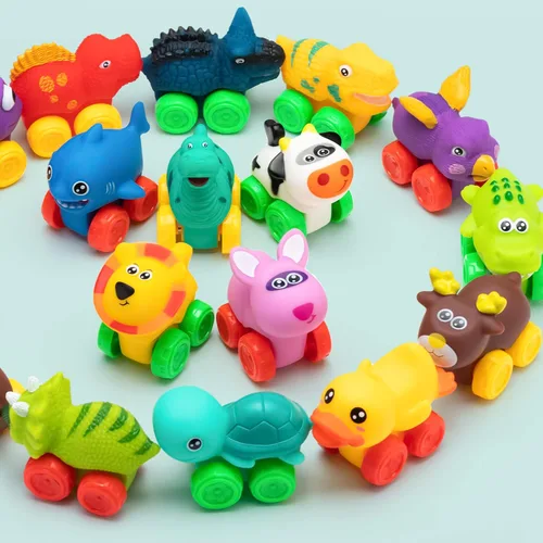 Miniatura 7 de JOYIN Coches de Animales, Juguete de Set de Coches de Goma Suave, Mini Vehículos para Bebés, Coche de Juguete de Baño para Niños y Niñas, Regalo