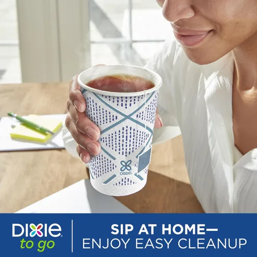 Miniatura 9 de Dixie To Go - Tazas de café de papel con tapas, 12 onzas, 14 unidades, vasos de papel aislantes desechables para bebidas calientes o frías Medium