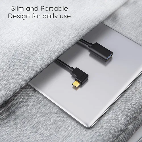Miniatura 7 de CableCreation Adaptador USB C a USB hembra de 90 grados, cable USB C OTG, tipo C a USB A, conector hembra compatible con MacBook Pro Air, iPad