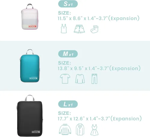 Miniatura 2 de Cambond - Cubos de compresión para viajes, organizadores de equipaje para maletas
