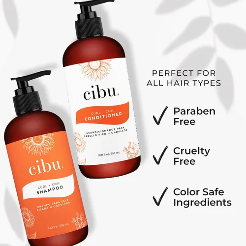 Miniatura 3 de CIBU Curl + Coil - Paquete de champú y acondicionador – Limpia, hidrata y conserva los rizos y bobinas naturales para un cabello suave y manejable