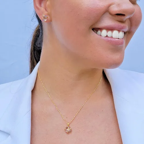 Miniatura 45 de Aretes de piedra preciosa natural en bruto con oro amarillo sobre plata de ley 925, 6 a 0.276 in, regalo de piedra de nacimiento de calidad genuina