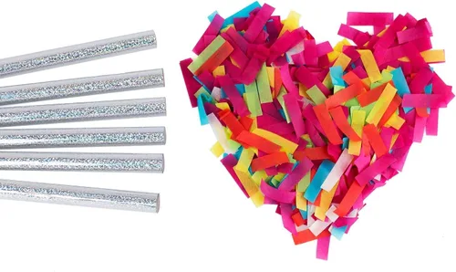 Miniatura 9 de BATTIFE Paquete de 7 varitas de confeti, palitos de papel de seda de colores, disparos de confeti para bodas, celebraciones, aniversarios, Colorido