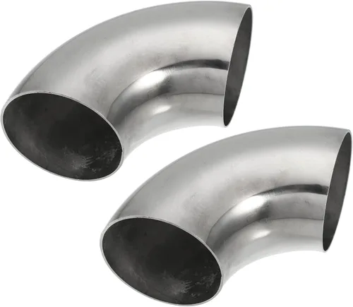 Miniatura 9 de X AUTOHAUX 2 piezas OD 2.25 pulgadas 90 grados 1.5mm de espesor Codo curvo de mandril SS304 de acero inoxidable tubo curvado para tubo de escape