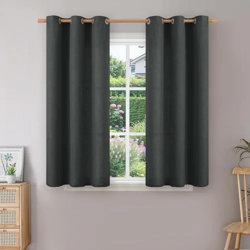 Miniatura 85 de BGment Cortinas de Lino Beige de 63 Pulgadas de Largo 2 Paneles - Tratamientos para Ventanas con Textura de Arpillera Filtrantes de Luz Cortinas