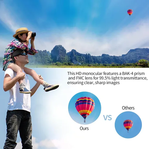 Miniatura 4 de Telescopio monocular de 10 x 42, alcance FMC y BAK4 de alta potencia, agarre antideslizante, impermeable, regalos de cumpleaños para hombres, papá