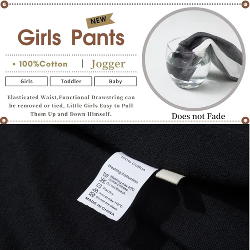 Miniatura 4 de IjnUhb Pantalones deportivos para niños pequeños, cintura ajustable, unisex, con cordón, pantalones casuales para bebés