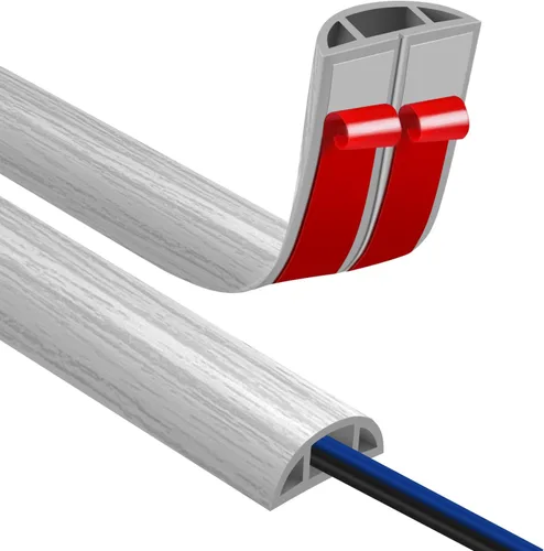 Miniatura 31 de JAHOMFAI Cubierta para cables de piso 1m de largo, cubiertas para cables en el suelo para proteger los cables y prevenir riesgos de caídas, fácil