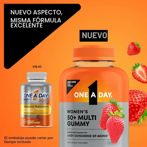 Miniatura 2 de One A Day Multivitamínico para mujeres de 50 años o más, gomitas multivitamínicas para mujeres 50 plus para apoyo inmunológico, salud ocular