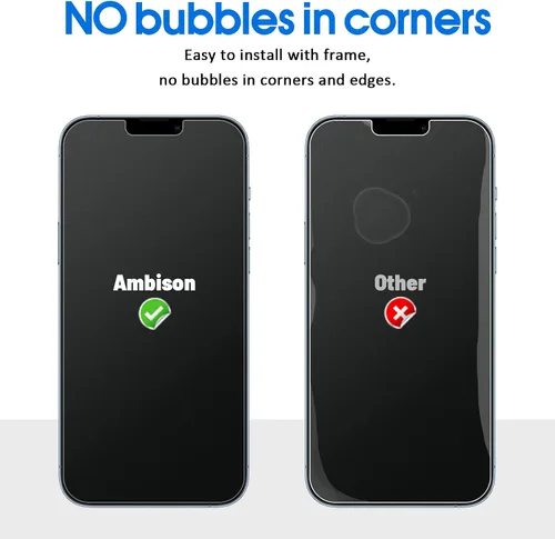 Miniatura 5 de Ambison [Paquete de 2] Protector de pantalla de vidrio mate compatible con iPhone 13 Pro Max 6.7 pulgadas [Sin burbujas] [Alta definición]
