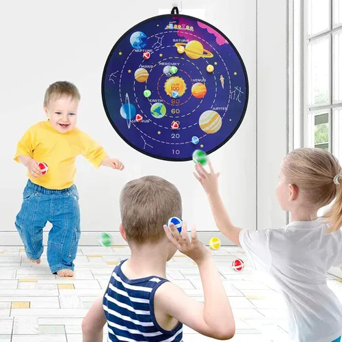 Miniatura 4 de BooTaa Tablero de dardos grande de 29 pulgadas para niños, tablero de dardos para niños con bolas adhesivas, juguetes para niños y niñas