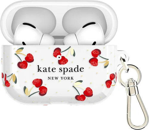 Miniatura 8 de Kate Spade New York Estuche Protector para AirPods Pro con Anillo para Llavero - Flowerbed Blue, Compatible con AirPods Pro de 2ª / 1ª