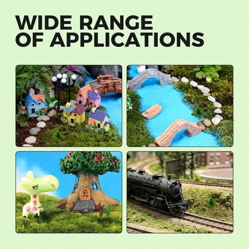 Miniatura 6 de Yetaha 90 piezas de mini árboles modelo, plantas en miniatura, arbustos verdes, modelos de arbustos, plantas artificiales para tren, paisaje