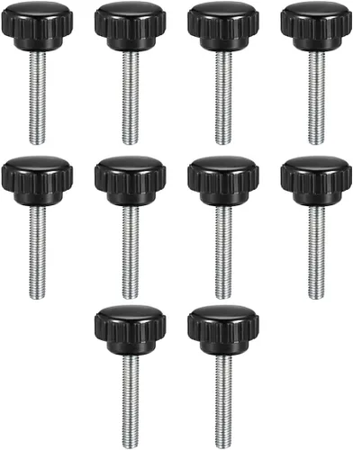 Miniatura 12 de uxcell Perillas de sujeción moleteadas con rosca métrica macho M4 x 1.969 in, tornillo de agarre para pulgar, perno de mango de sujeción manual