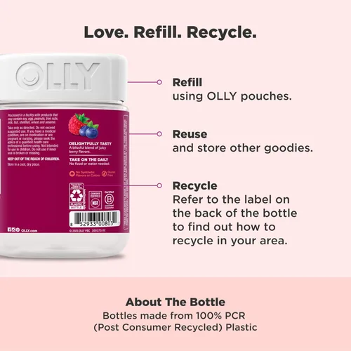 Miniatura 5 de OLLY - Goma multivitamínica para mujer, salud general y apoyo inmunológico, vitaminas A, D, C, E, biotina, ácido fólico, vitamina masticable