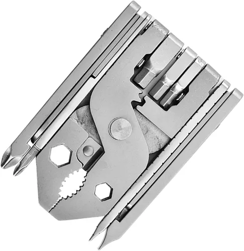 Miniatura 9 de Alicates multiherramienta de acero inoxidable, herramienta profesional 25 en 1 plegable multifunción con regla de abrebotellas