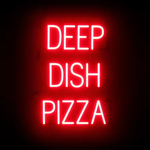Miniatura 20 de SpellBrite Cartel PIZZA Letrero relacionado con pizza con aspecto de neón, fuente de luz LED azul 17.6 x 6.3 pulgadas