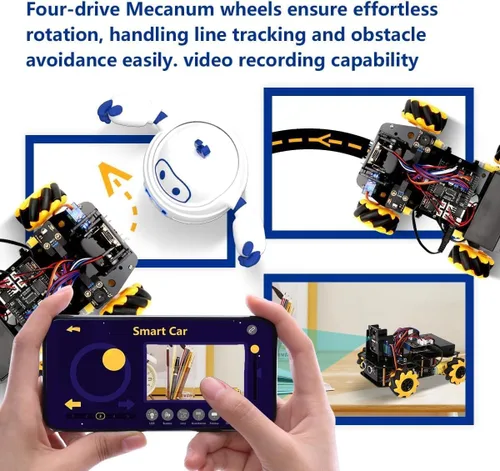 Miniatura 6 de Kit de robot con cámara de 3 MP, kit de robótica para niños de 8 a 12 años, 12 a 16 años, compatible con Arduino y Scratch, aplicación y control