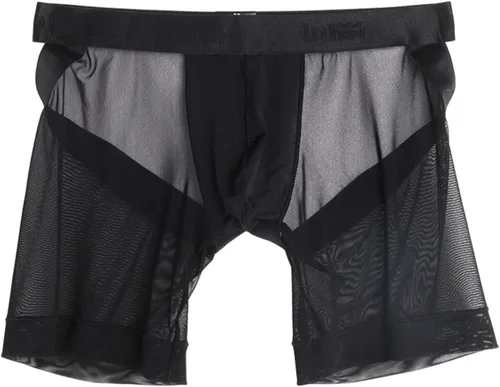 Miniatura 7 de Evankin Calzoncillos tipo bóxer sexy para hombre, ropa interior de seda de hielo, ropa interior de malla, transparente, lencería sin culo