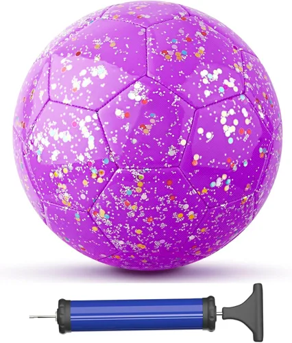 Miniatura 6 de Soccer Balls Size 3, Sparkle Soccer Ball for Girls Kids 3-8 4-6 6-8 Glitter Outdoors Sports Recreation Playing Ball for Birthday Easter Soccer Gifts