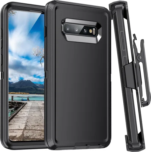 Miniatura 10 de Funda para Galaxy S10, [sin protector de pantalla] resistente a prueba de golpes, polvo y caídas, 3 capas de protección completa del cuerpo, funda