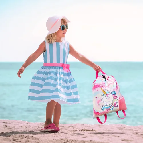 Miniatura 5 de WAWSAM Mermaid Gym - Mochila con cordón, Unicornio Rosa, Mochila con cordón para gimnasio