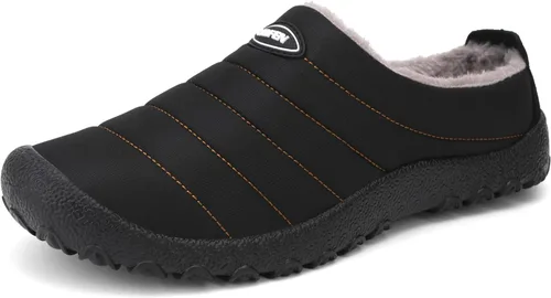 UBFEN - Pantuflas cálidas de invierno para hombre y mujer con forro de felpa mullida, zapatos de casa con suela de caucho antideslizante para