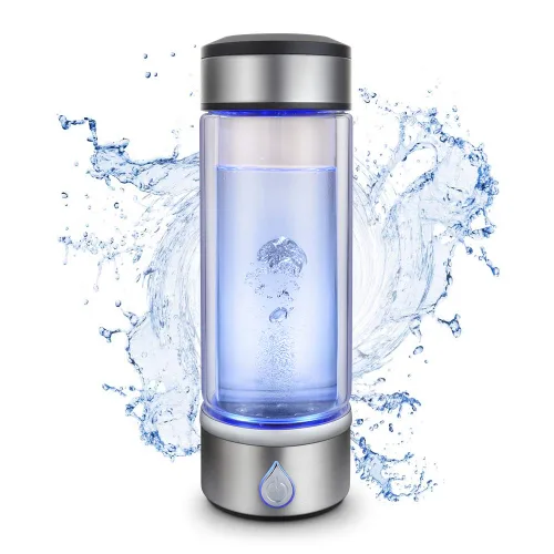 Taza de agua rica en hidrógeno, ionizador de tecnología PEM, generador de agua ionizado recargable por USB, botella de vidrio antioxidante