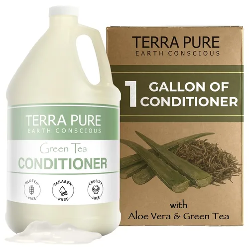 Terra Pure Acondicionador de hotel de té verde | 1 galón | para hotelería y alquileres vacacionales para rellenar dispensadores | (un galón)