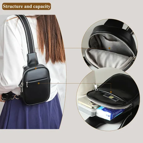Miniatura 5 de Bolso bandolera pequeño, riñonera, cangurera, para teléfono celular, bolso de pecho, casual, mochila deportiva para mujeres y hombres