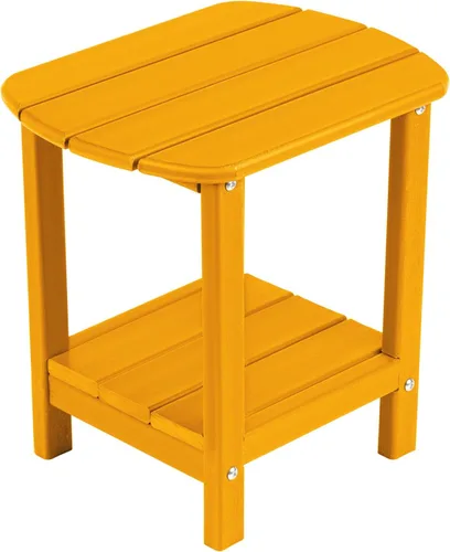 Miniatura 8 de Mesa auxiliar nalone Adirondack 16.5" Mesa lateral de exterior de plástico HDPE Doble mesa auxiliar Adirondack Mesa pequeña para patio (Aruba)