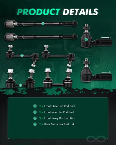 Miniatura 3 de Kit de suspensión de 8 piezas para Toyota Corolla 1993-2002, K90124, K9545, ES2382, EV303, de la marca SCITOO